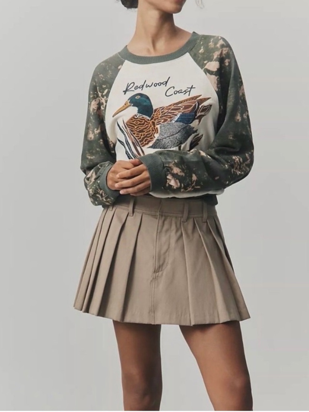 Pilcro Anthropologie Niki bubble Sweatshirt Redwood Coast Large
